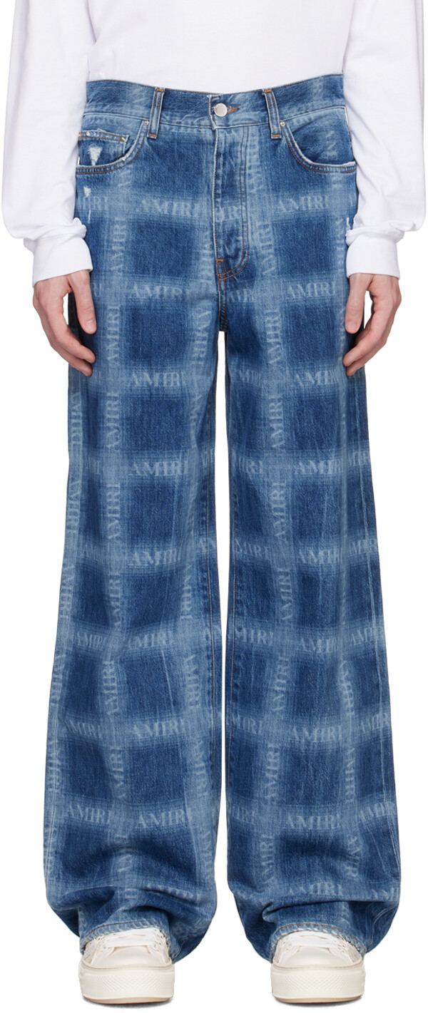

Синие джинсы в шотландскую клетку Shadow AMIRI