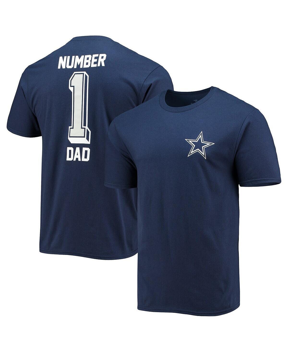 

Мужская фирменная темно-синяя футболка dallas cowboys #1 dad Fanatics, синий