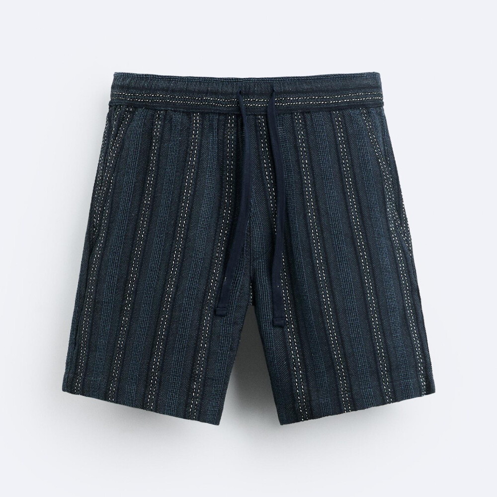 

Шорты Zara Rustic Textured, темно-синий