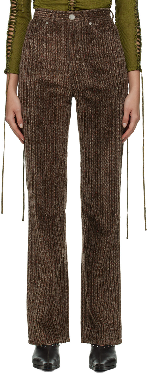 

Коричневые брюки классического кроя Acne Studios, Коричневый