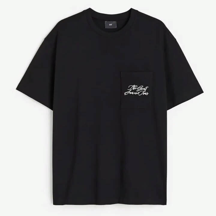 

Футболка с вышивкой H&M Relaxed Fit, черный