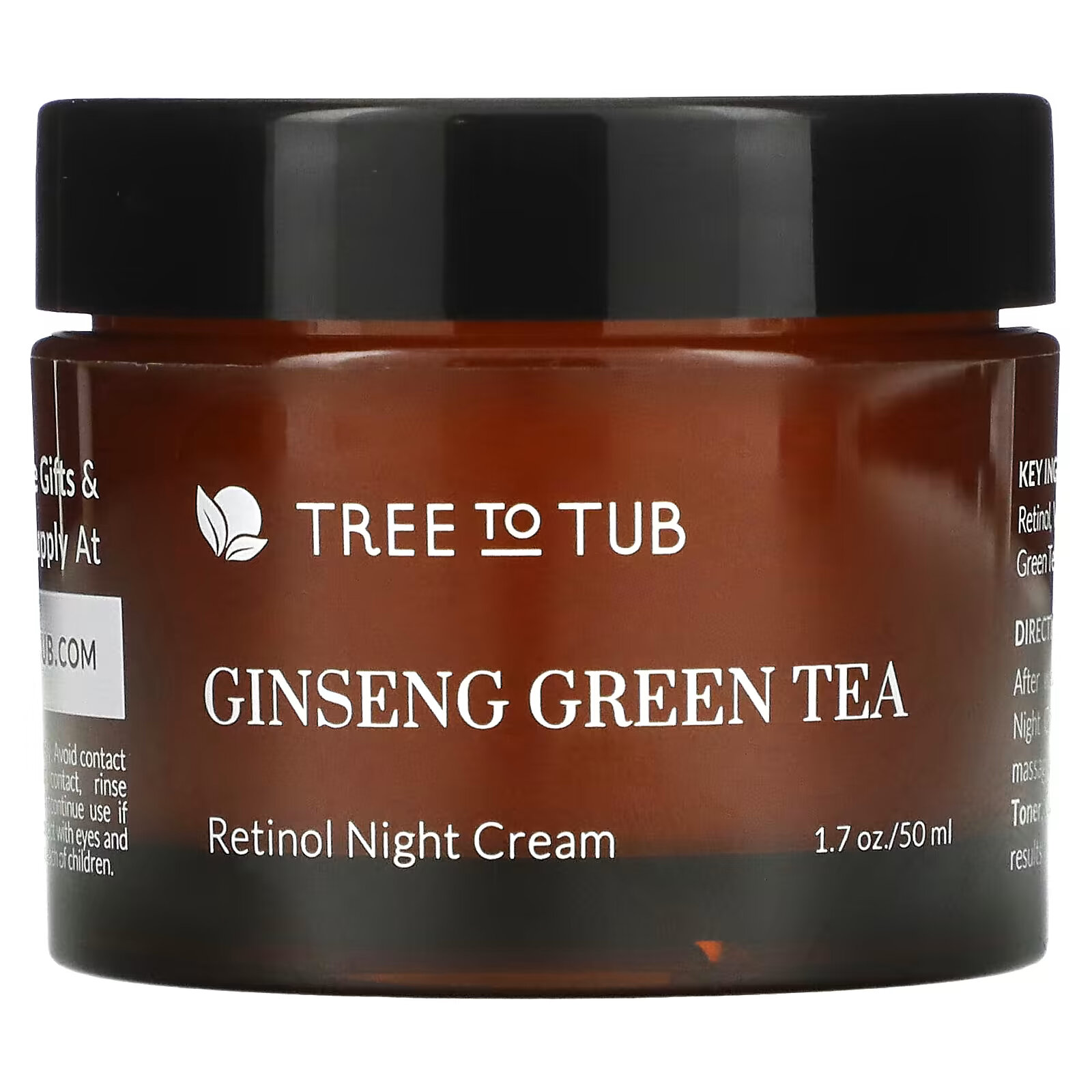 Tree To Tub, нежный антивозрастной ночной крем с ретинолом для чувствительной кожи, женьшень и зеленый чай, 50 мл (1,7 жидк. унции) tree to tub увлажняющий антивозрастной спрей для чувствительной кожи женьшень и зеленый чай 120 мл 4 жидк унции