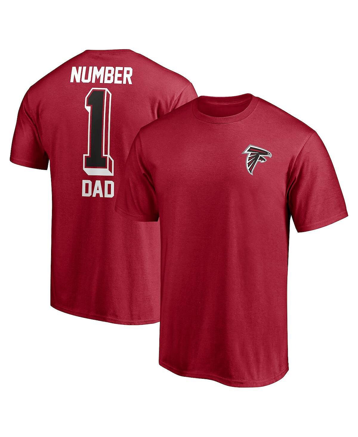 

Мужская фирменная красная футболка atlanta falcons 1 dad Fanatics, красный