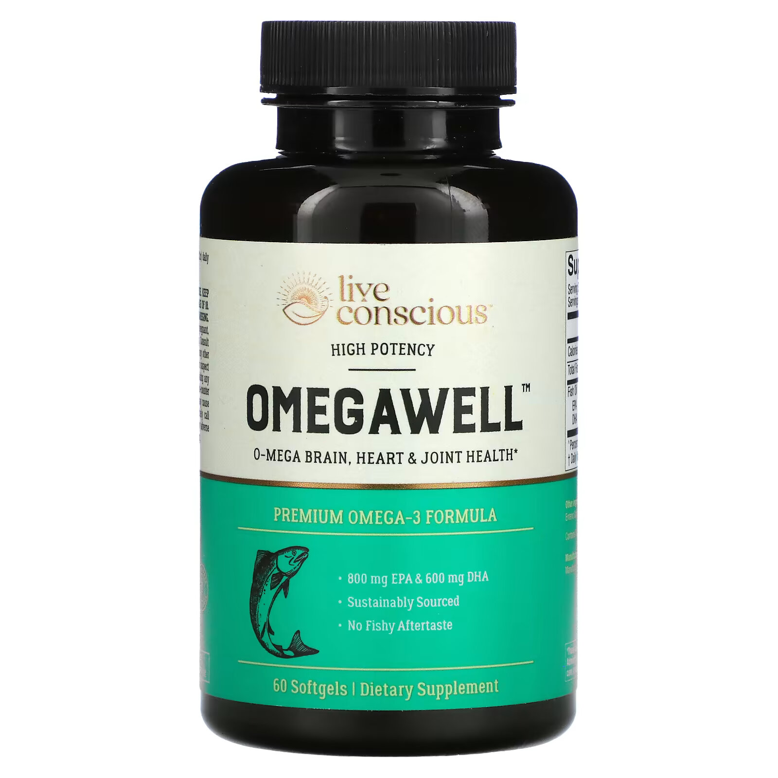 Live Conscious, OmegaWell, высокая эффективность, 60 мягких таблеток solaray витамин e натуральный источник высокая эффективность 670 мг 60 мягких таблеток