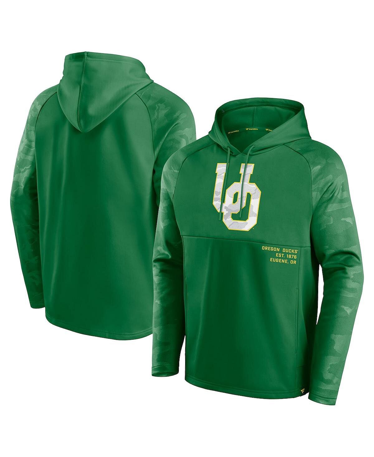 

Мужская фирменная зеленая толстовка с капюшоном реглан oregon ducks defender Fanatics, зеленый