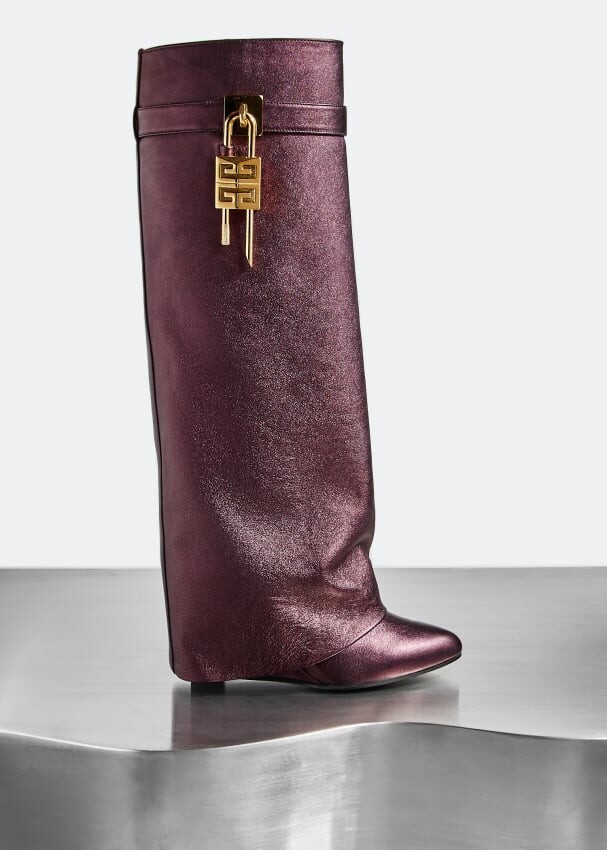 

Ботинки GIVENCHY Shark Lock pant boots, бордовый