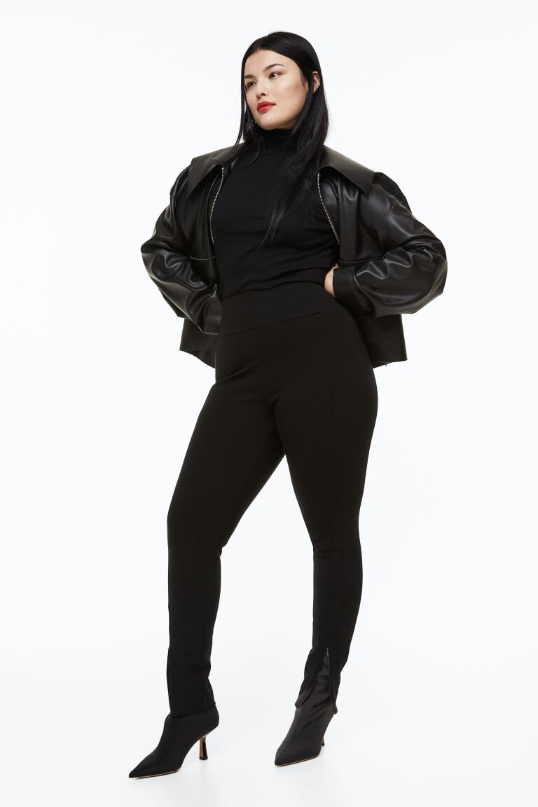 

Леггинсы с молнией по низу H&M, черный