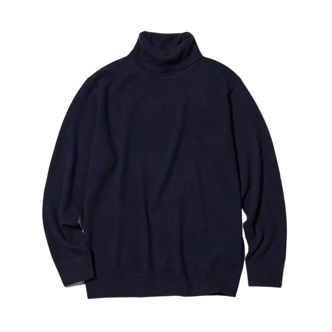 Водолазка Uniqlo 100% Cashmere Turtleneck, темно-синий джемпер uniqlo cashmere 3d knit seamless turtleneck бежевый