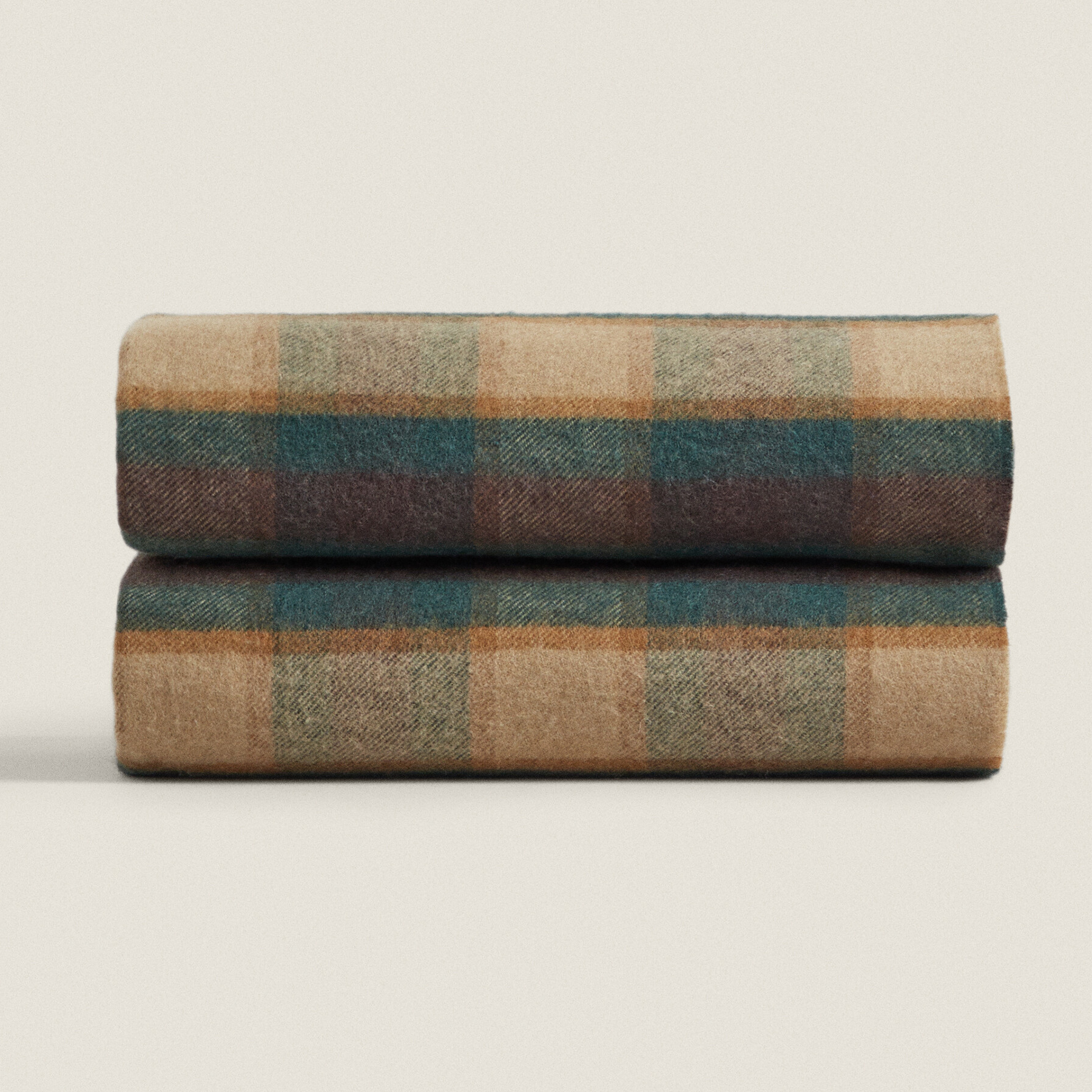 Плед Zara Home Tartan Wool, зеленый/мультиколор