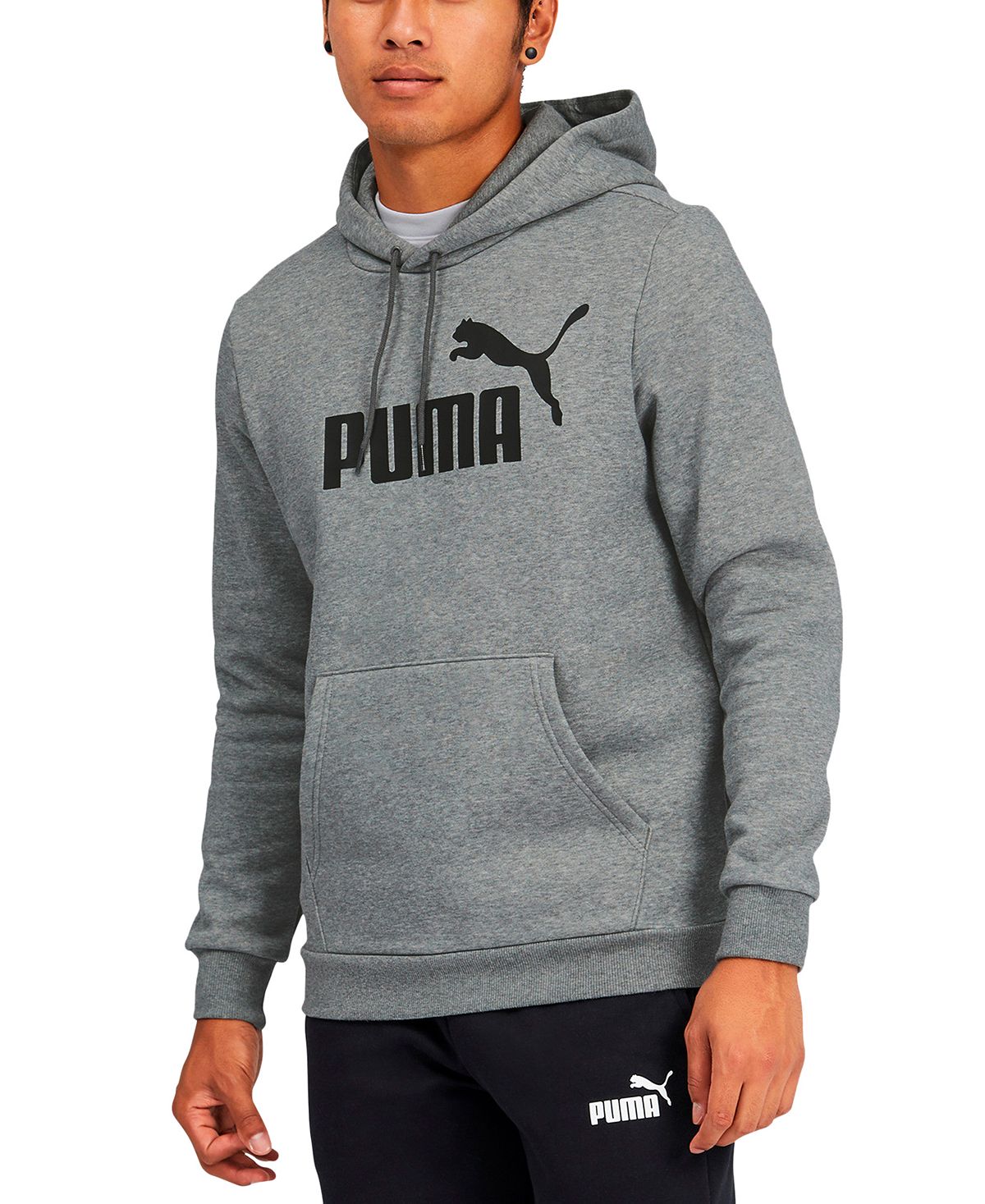 Мужская худи из флиса с логотипом Puma, серый