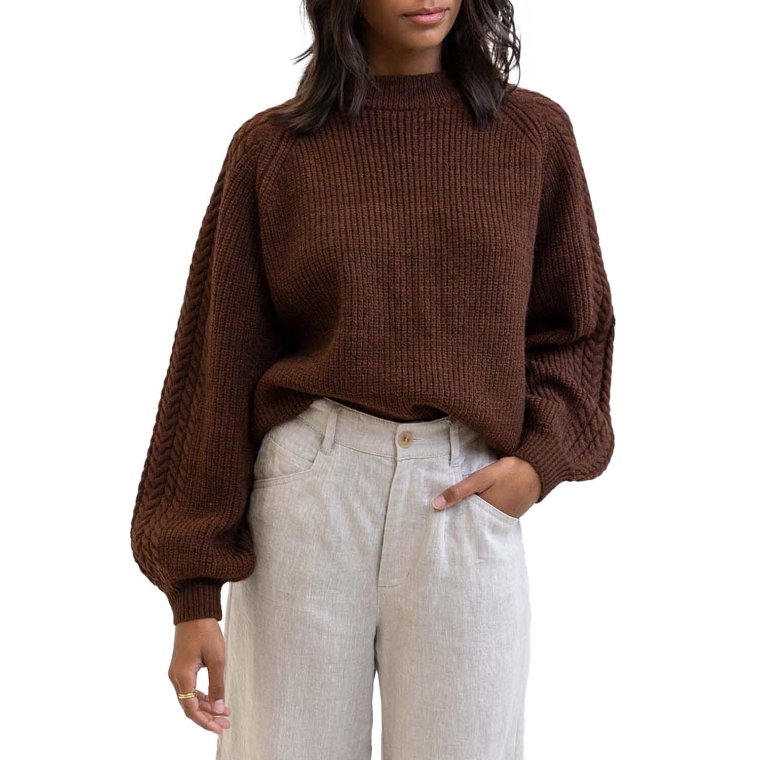 

Трикотажный топ Rhythm Cozy Afternoon - женские, chocolate, Коричневый