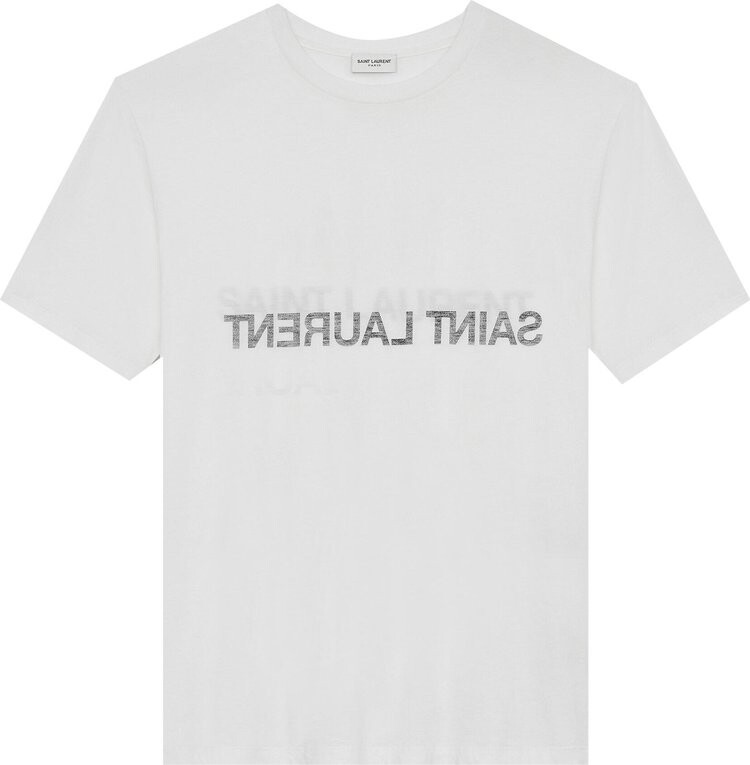 

Футболка Saint Laurent Reverse Logo T-Shirt 'Naturel/Noir', черный