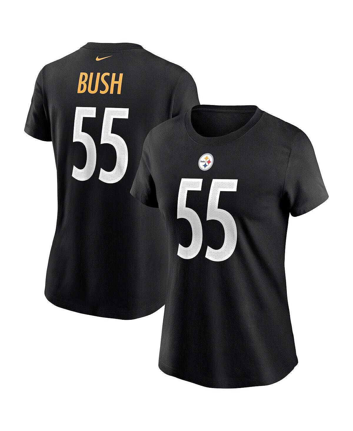 

Женская футболка devin bush black pittsburgh steelers с именем и номером Nike, черный