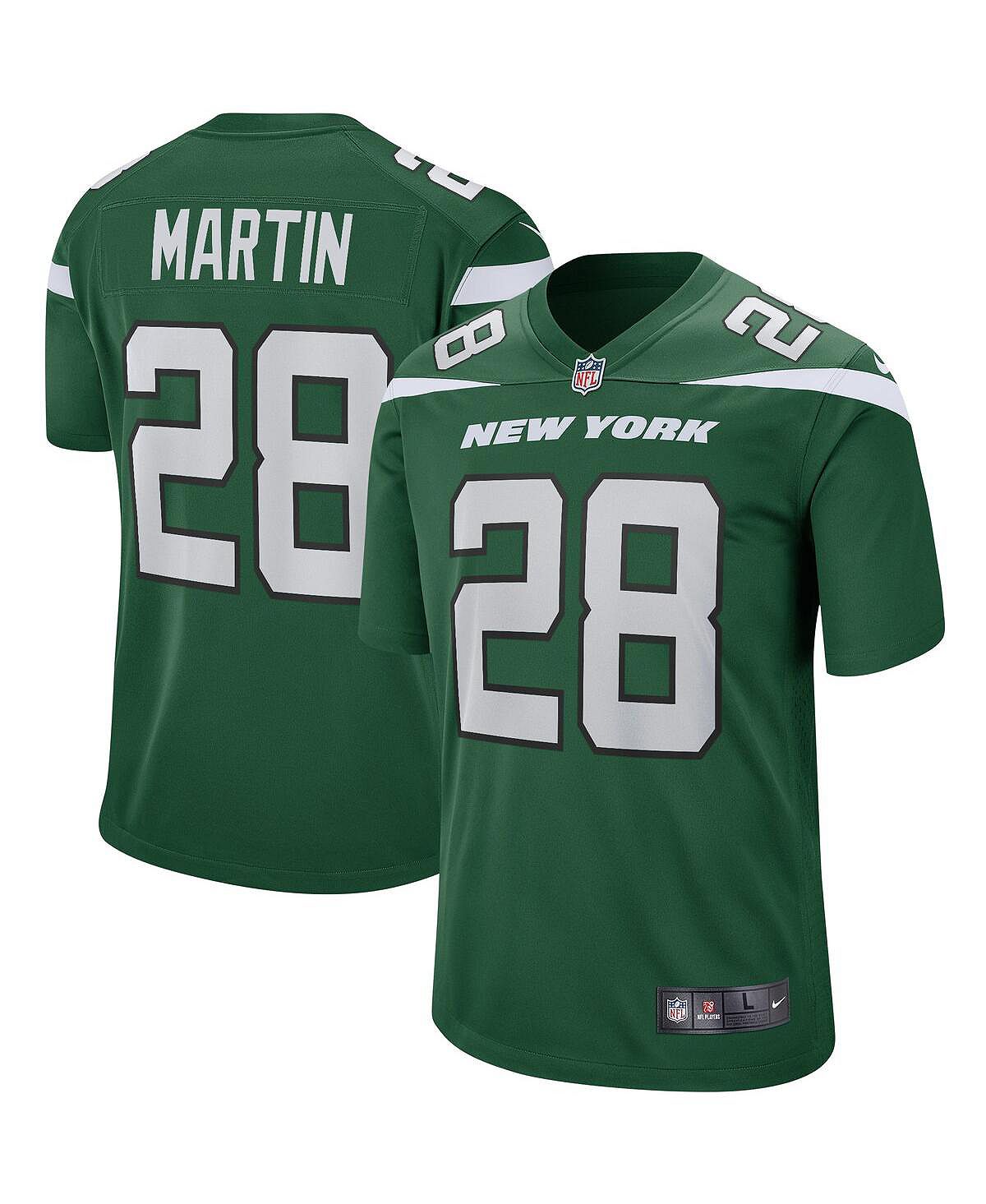 Мужская футболка curtis martin gotham green new york jets game для пенсионеров Nike, зеленый