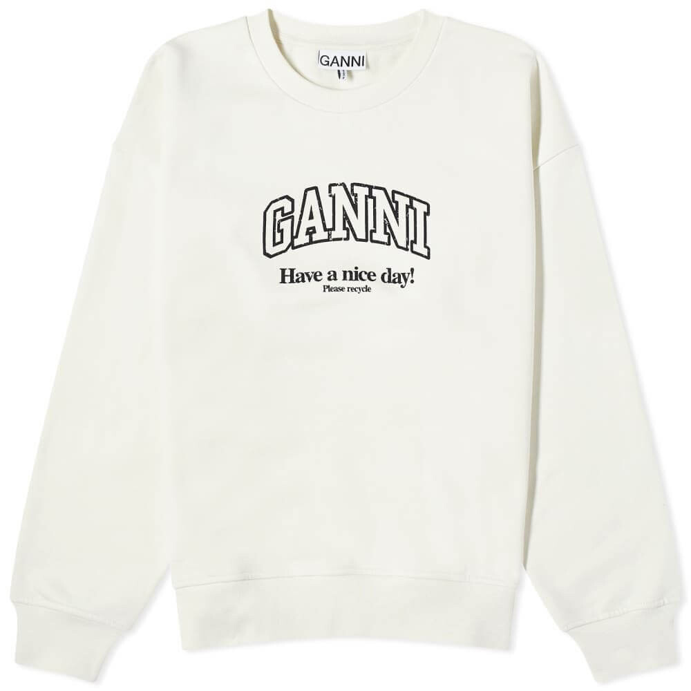 Свитшот Ganni Isoli Oversized, белый красный толстовка isoli mega flower ganni