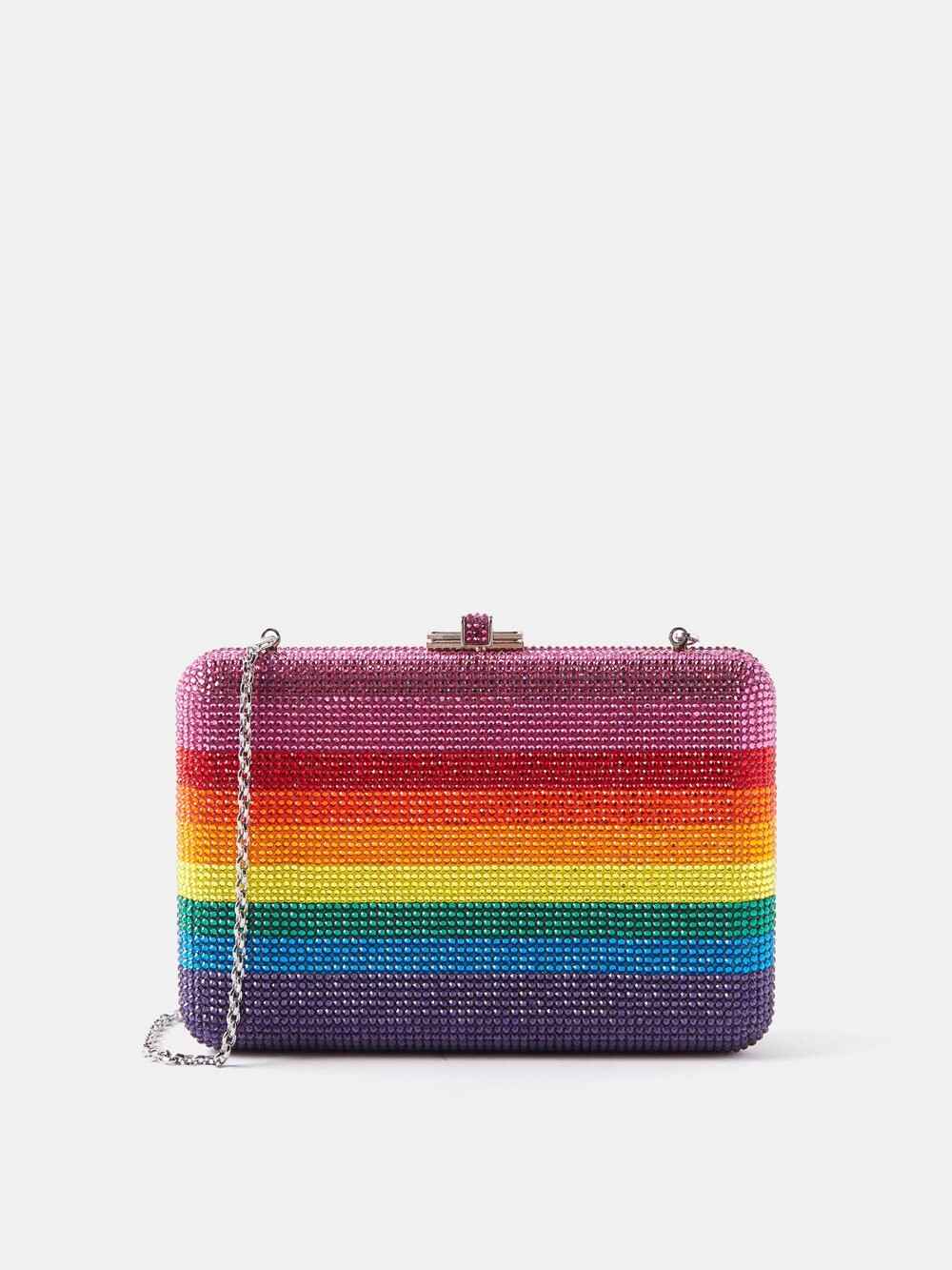 

Клатч-коробка с кристаллами rainbow Judith Leiber, мультиколор