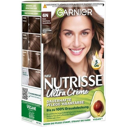 

Garnier Nutrisse Creme Coloration Nude Natural Dark Blonde 6N с 5 питательными маслами