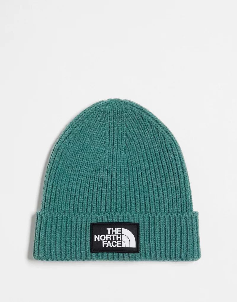 Зеленая шапка с манжетами и нашивкой-логотипом The North Face