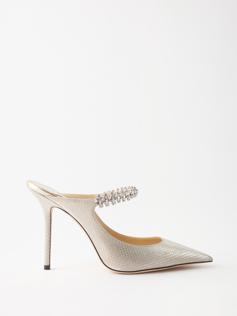 

Атласные туфли-мофели bing 100, украшенные кристаллами Jimmy Choo, золото