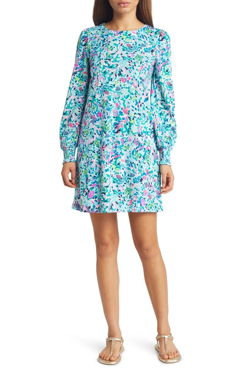 

Хлопковое платье с длинными рукавами и цветочным принтом Diann LILLY PULITZER