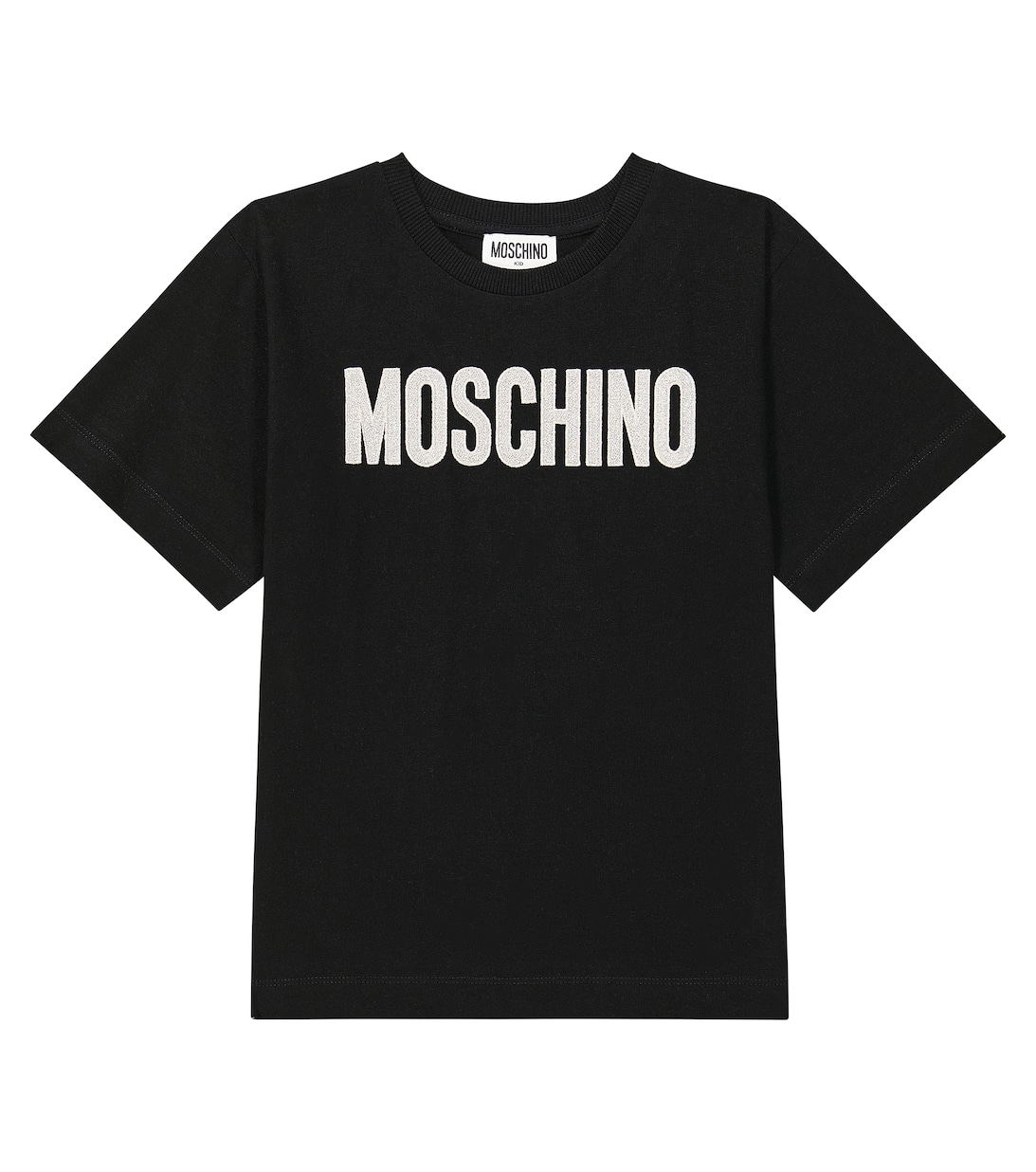 

Футболка из хлопкового джерси с логотипом Moschino, черный