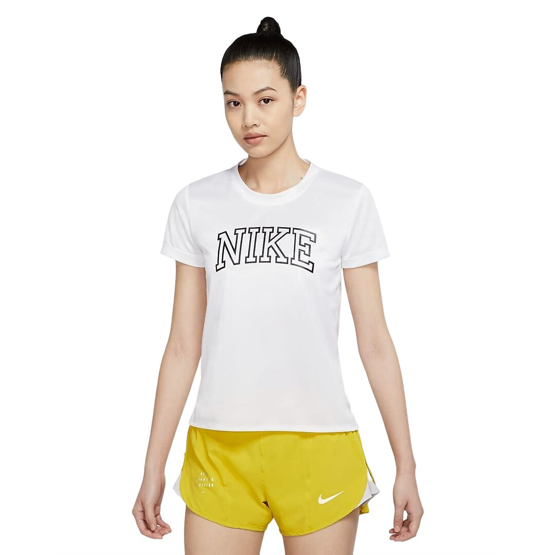 

Футболка для бега Nike Dri-Fit Swoosh, белый/черный