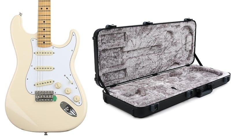 

Fender Jimi Hendrix Stratocaster — олимпийский белый с кленовой накладкой на гриф в комплекте с формованным корпусом Fender Deluxe Stratocaster/Telecaster — черный 0145802305=1 0996102306=1