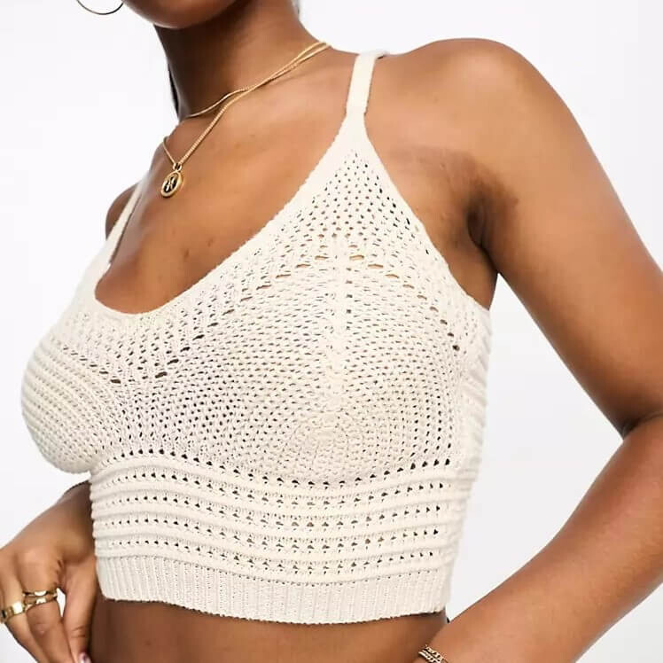 

Топ Vero Moda Crochet Cami, бежевый