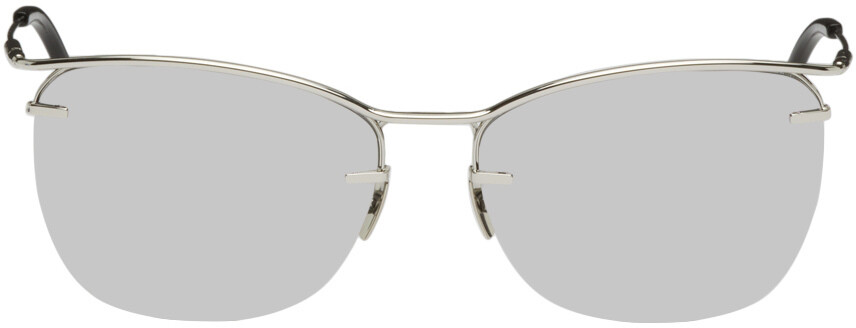 

Серебряные солнцезащитные очки SL 464 Saint Laurent