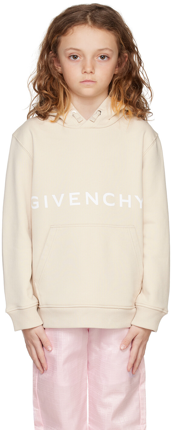 

Детская худи бежевого цвета с принтом Givenchy