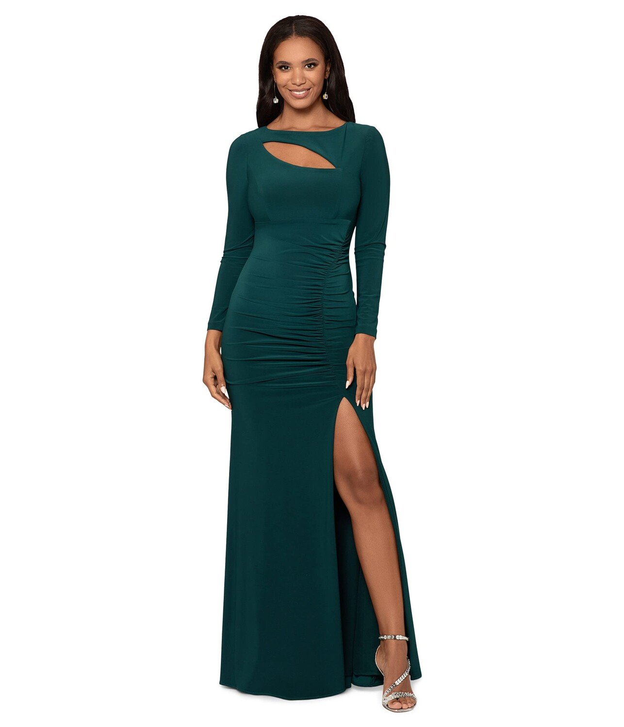 

Платье XSCAPE, Long Ruched Dress with Cutouts