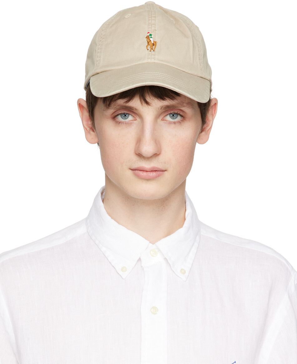 

Бежевая кепка с вышивкой Polo Ralph Lauren