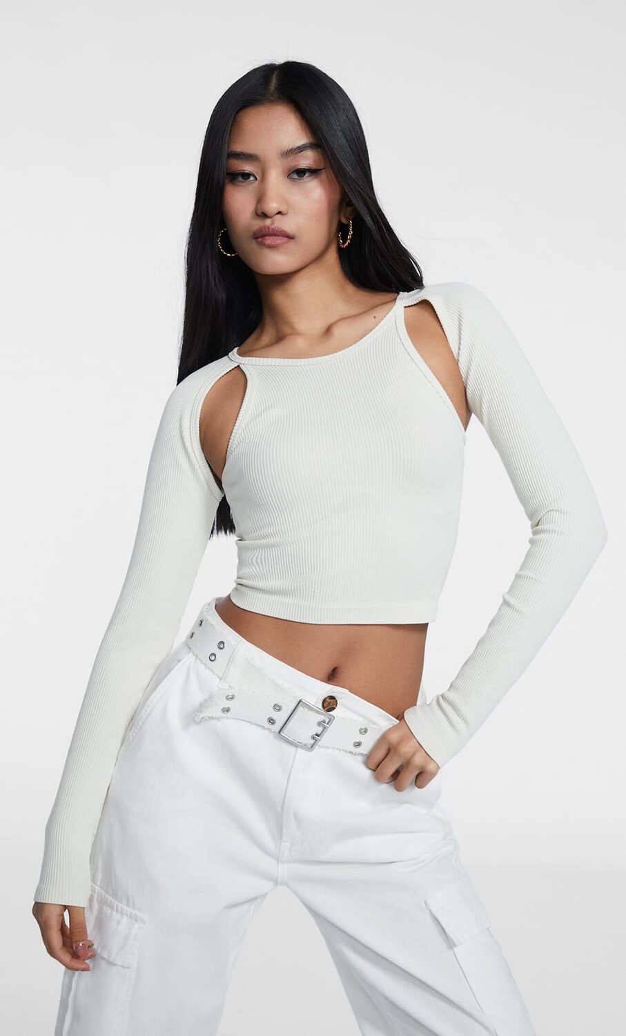 

Футболка без швов Stradivarius, цвет камня