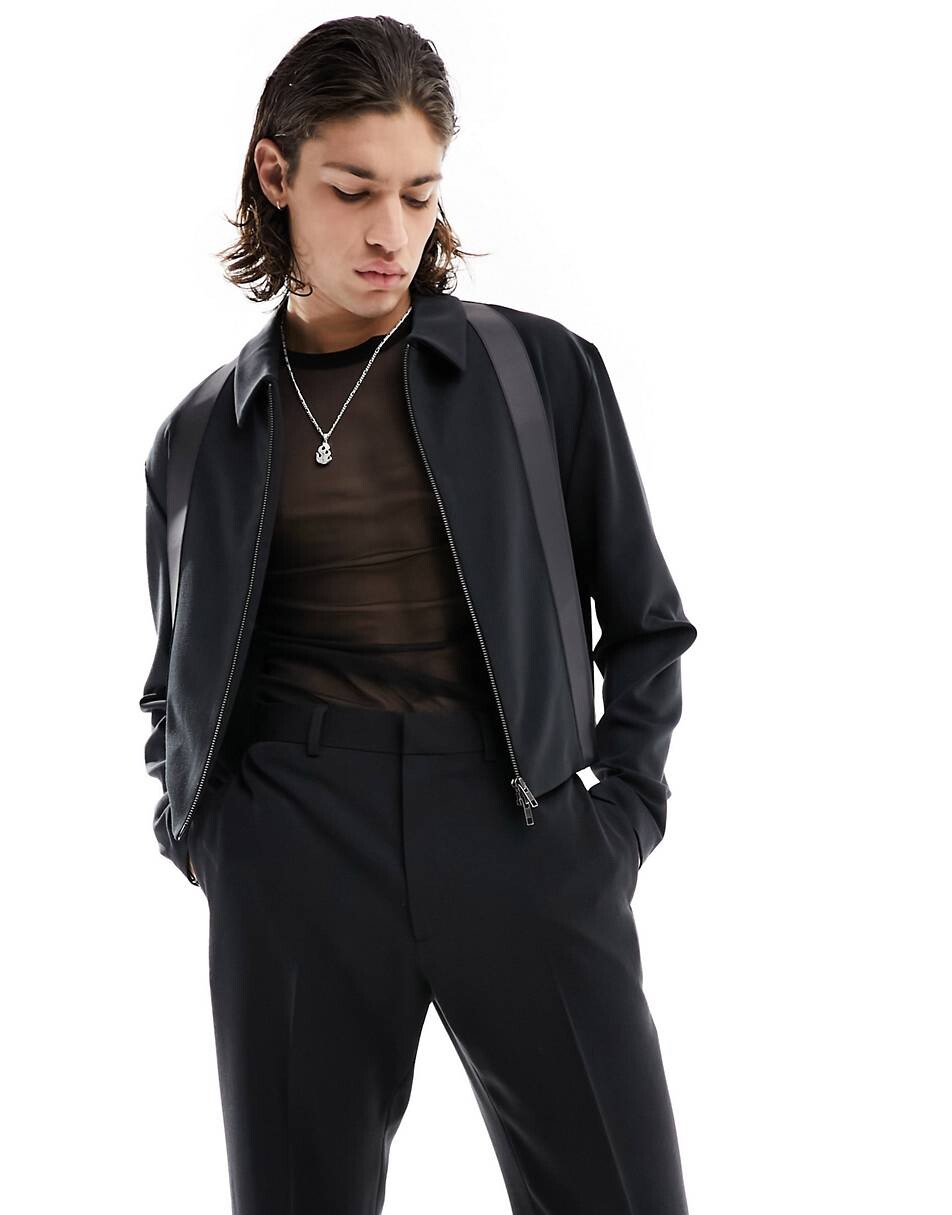 

Куртка Asos Design Co-ord Harrington, черный