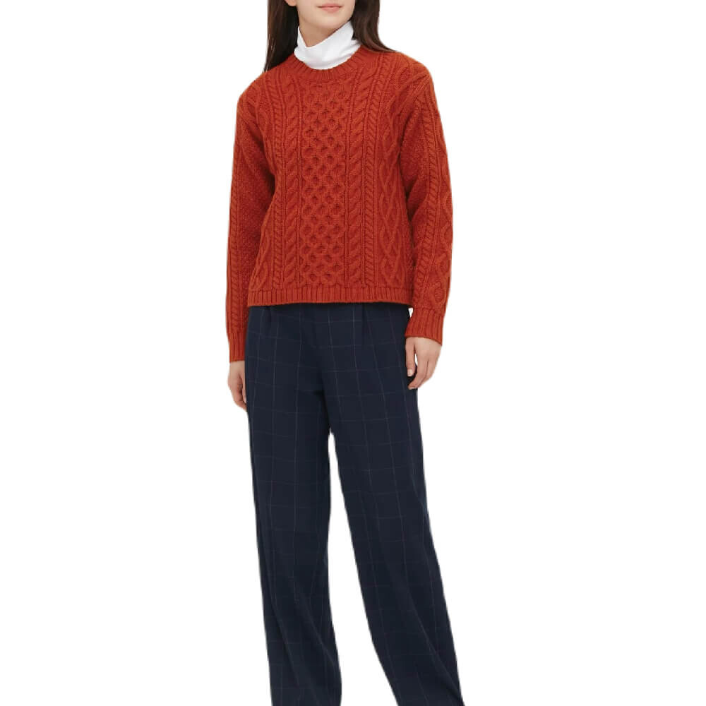 

Джемпер Uniqlo Cable Knit Crew Neck, красный