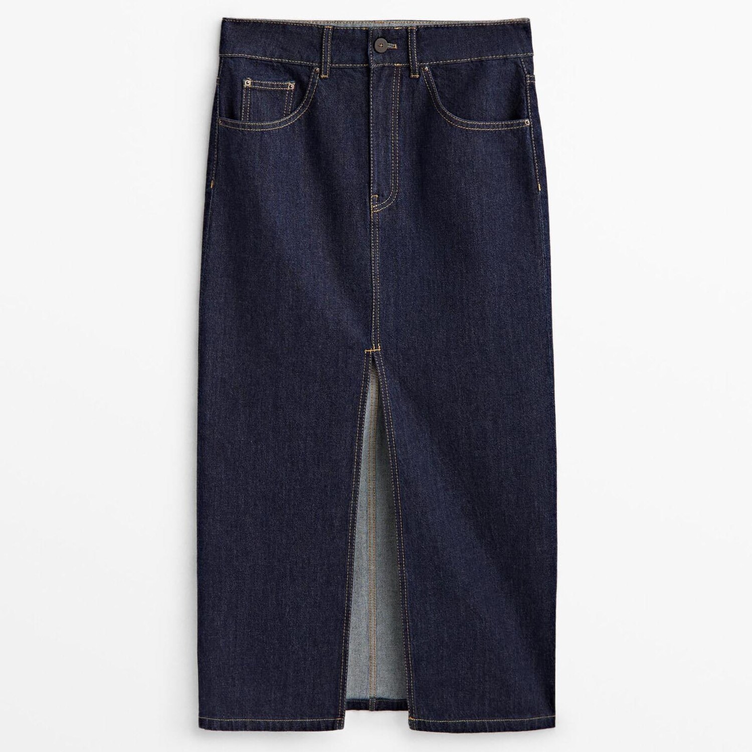 

Юбка Massimo Dutti High-waist Denim, синий