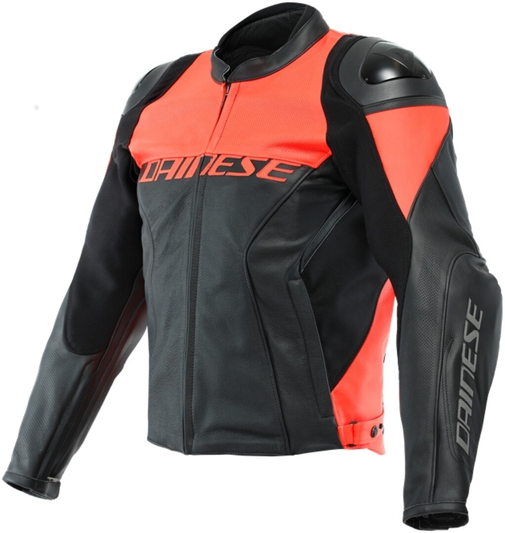 

Dainese Racing 4 Перфорированная кожаная куртка мотоцикла, черный/красный