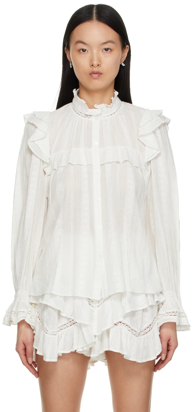 

Белая блуза из жатеди Isabel Marant Etoile