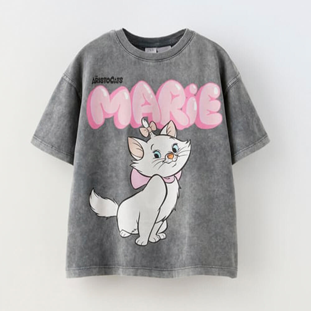 

Футболка Zara x Disney Aristocats Marie, серый