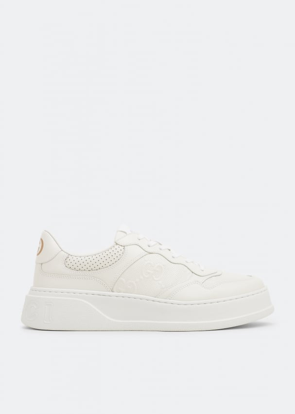 Кроссовки GUCCI GG embossed sneakers, белый кроссовки gucci ace gg embossed white белый