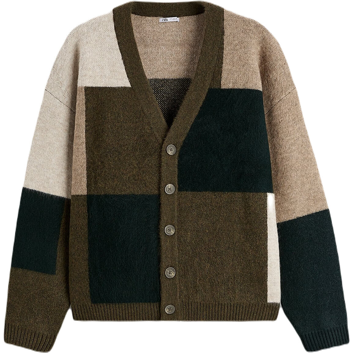 

Кардиган Zara Colour Block, хаки