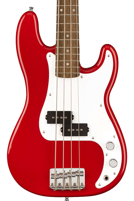 цена Бас-гитара Fender Squier Mini Precision Bass, накладка на гриф Laurel, цвет Dakota Red