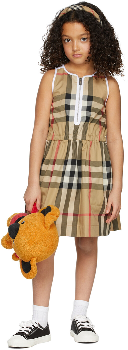 

Детское бежевое платье в клетку Burberry