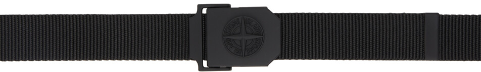 

Черный ремень с логотипом Stone Island