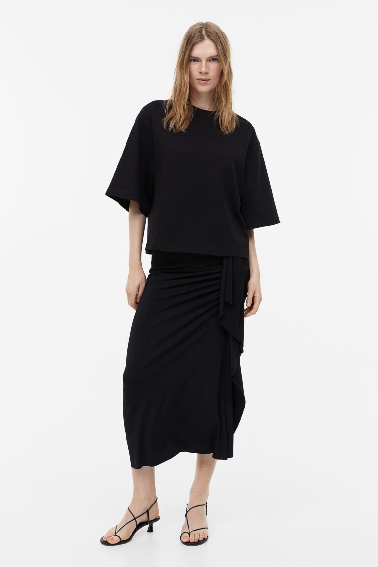

Хлопковая футболка H&M, черный