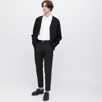 Мужские брюки Uniqlo Airsense Ultra Light Wool-like (короткие), чёрный - фото