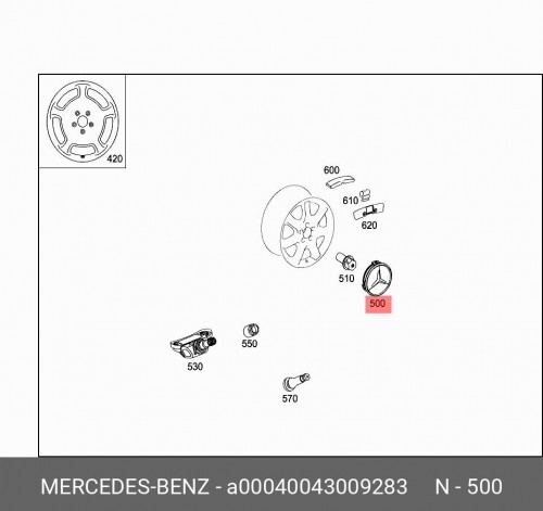 

Комплект крышек ступицы колеса 4шт A00040043009283 MERCEDES-BENZ