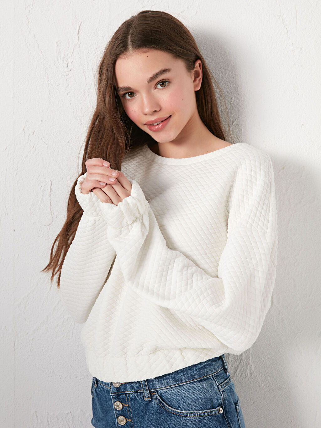 

Толстовка с круглым вырезом и узором LCW Casual