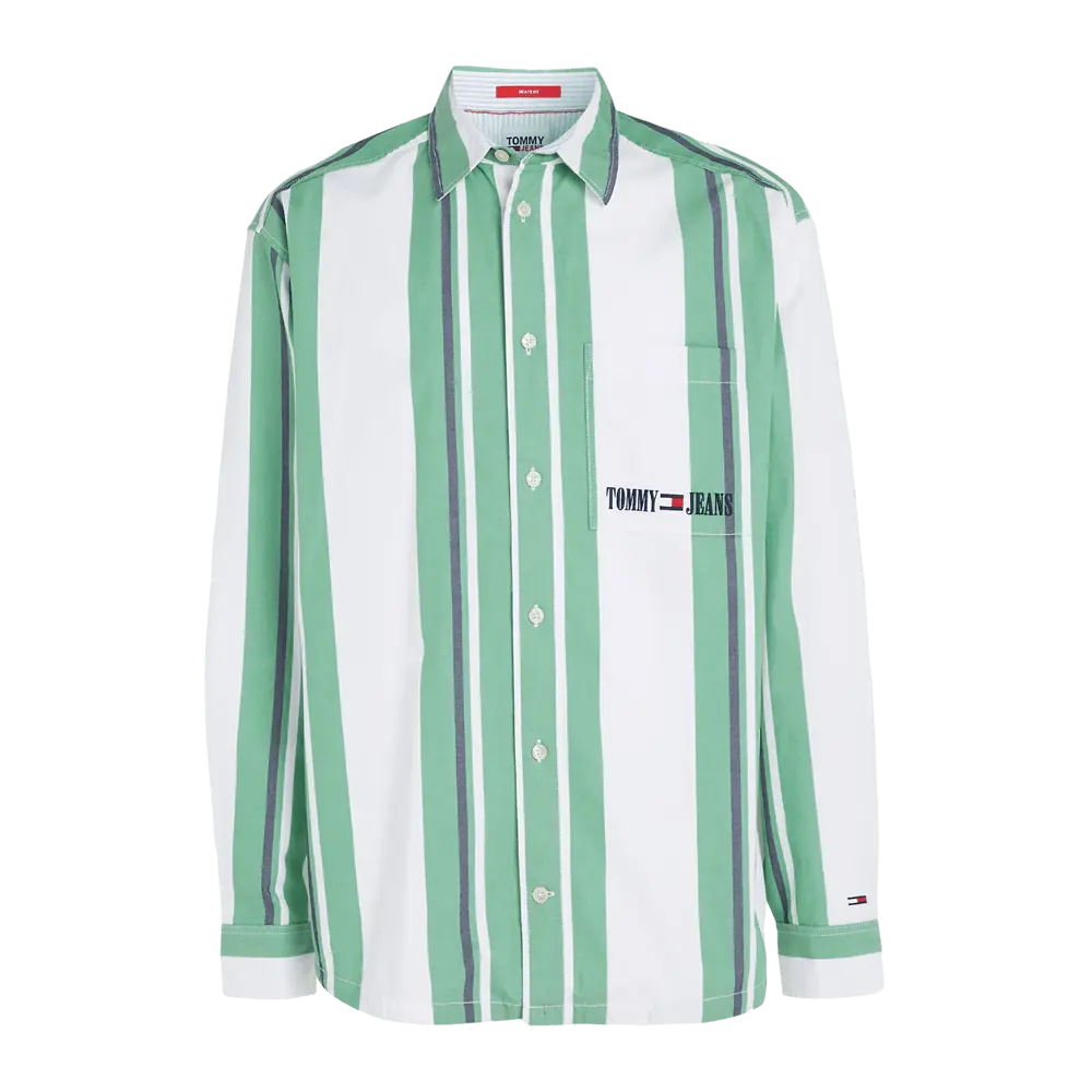 

Рубашка Tommy Jeans Retro Stripe Oversized, зеленый