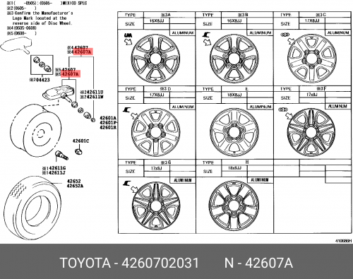 Датчик давления в шинах 4260702031 TOYOTA LEXUS датчики давления huf датчик давления в шинах toyota prado camry 17 huf 4260760010 4260748020